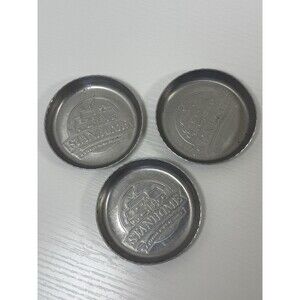 Stanley Home Products Stanhome Aluminum Advertising Coasters Set of 3 Vintage